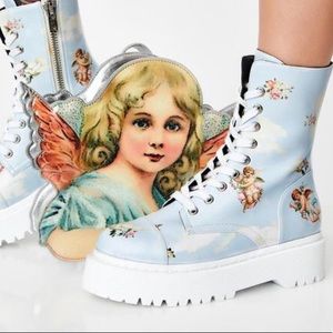 Sugar Thrillz Angel Cherub Combat Boots in Size 8